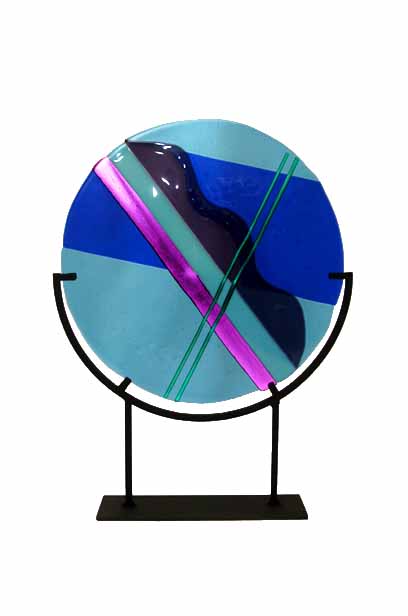 Turquoise, Royal Blue and Magenta 16 inch flat plate