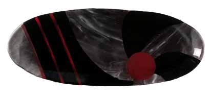 Black, Red and Gray 21 in by 8.5 in