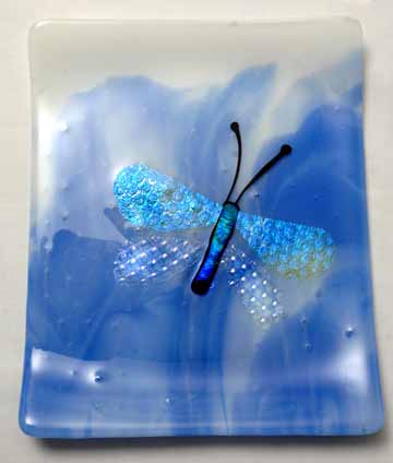 Blue Butterfly on Blue plate