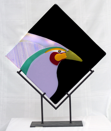 Dichroic Glass Bird art