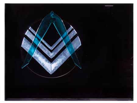 Silver Water - 4ft by 3ft on black mirror with aqua beveled edge